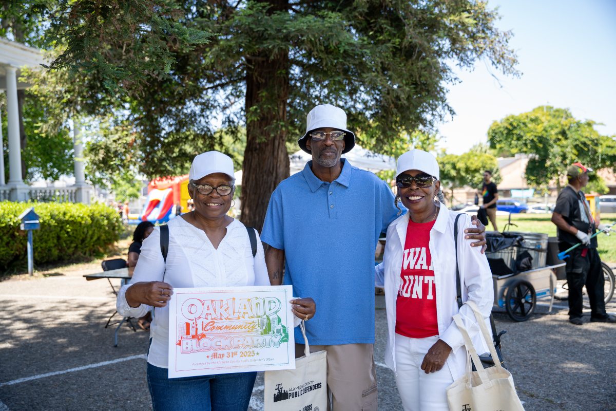 Community Members posing for camera at block party